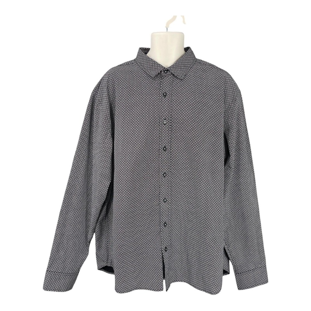 Gentleman's Outfitters Preppy Shirt Men Geometric Career Flower Cotton Size 2X